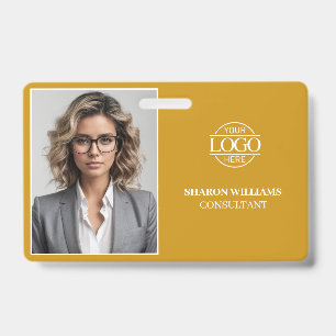 Moderne Senf-Minimal-Unternehmensmitarbeiter-Foto Ausweis