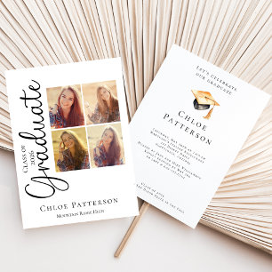 Moderne Senioren-Foto-Collage Absolvent 2026 Einladung