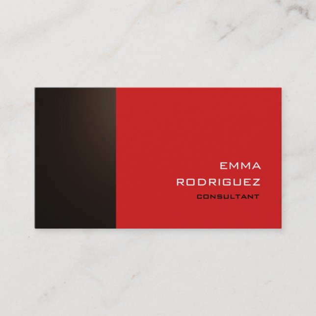 Moderne Sepia Brown Red Sophisticy Trendy Style Visitenkarte (Vorderseite)