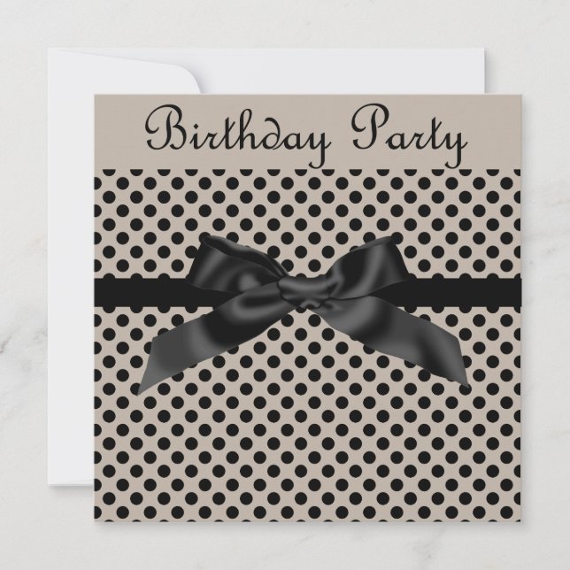 MODERNE SEPIA SPOT BOW PARTY EINLADUNG (Vorderseite)