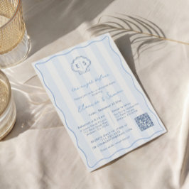 Moderne Shell-Monogramm-Hochzeitsprobe-Abendessen Einladung