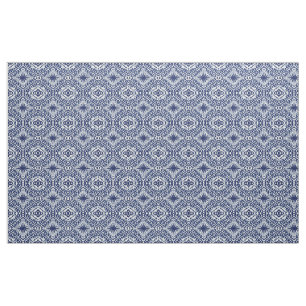 Moderne Shibori Batik Navy Indigo Blau und Weiß Stoff
