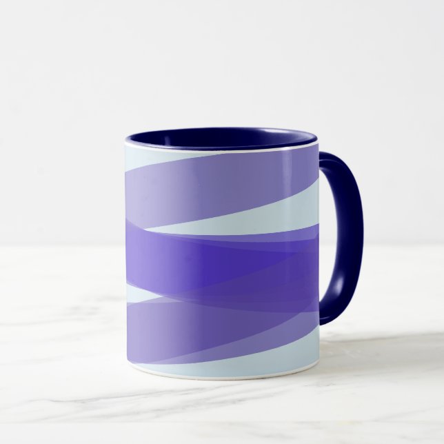 Moderne, sich überschneidende Lila Streifen Tasse (VorderseiteRechts)