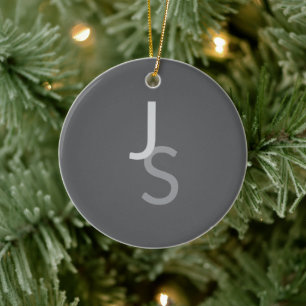 Moderne, sich überschneidende Mit Monogramm Initia Keramik Ornament