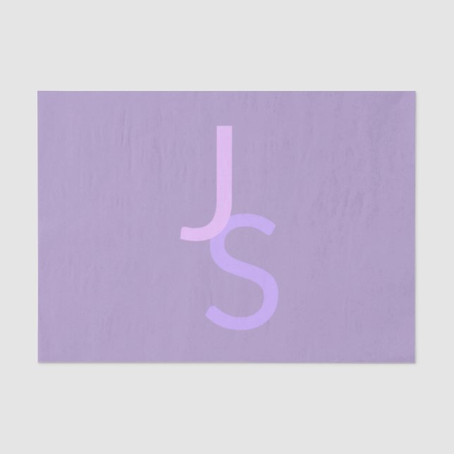 Moderne, sich überschneidende Mit Monogramm Initia Seidenpapier (Vorderseite)
