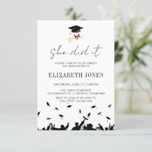 Moderne sie machte es Graduation Party Minimalisti Einladung