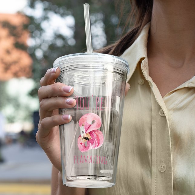 Moderne Sie sind fantastisch Schönheit pink Flamin Acryltrinkbecher (Von Creator hochgeladen)