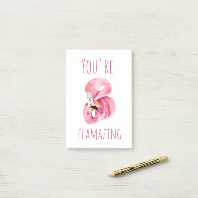 Moderne Sie sind fantastisch Schönheit pink Flamin Post-it Klebezettel (Auf Schreibtisch)