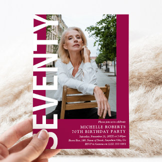 Moderne siebzigste Geburtstagsparty im Foto Einladung