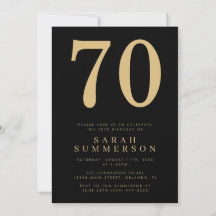 Moderne Siebzigste Schwarzes Gold 70. Geburtstagsf