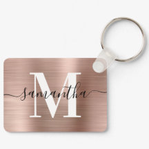 Moderne Signatur Monogram Rose Gold Foil Rectangle
