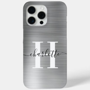 Moderne Signatur-Monogramm Silberfolie Case-Mate iPhone Hülle
