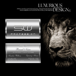 Moderne Silber-3D-Briefe und Öffnungszeiten Quali Visitenkarte