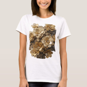 Moderne Silber ABSTRACT ART Statement Design T-Shirt