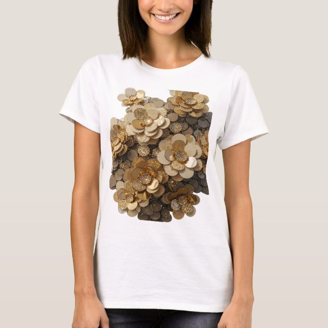 Moderne Silber ABSTRACT ART Statement Design T-Shirt (Vorderseite)