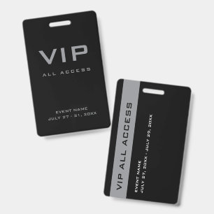 Moderne Silber-Grau-VIP-All-Access-Pass-Veranstalt Ausweis