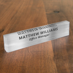 Moderne Silber-Imitate Namensplakette