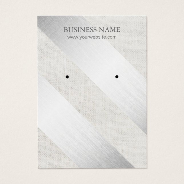 Moderne Silber Streifen Imitate Leinenvorführung (Vorderseite)