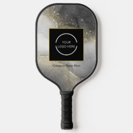 Moderne Silber- und Gold-Firmenname & Logo Pickleball Schläger