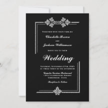 Moderne Silberbarsch-Schwarze Hochzeit