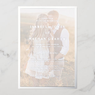 Moderne Silberhochzeit Foto Folieneinladung