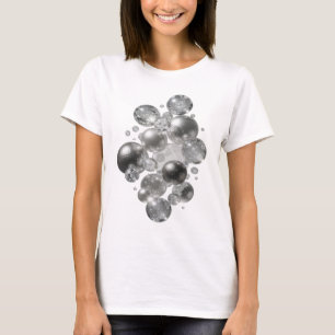 Moderne Silberne ABSTRACT ART Grafik T-Shirt