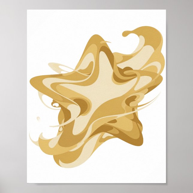 Moderne Silberne ABSTRACTE KUNST Grafikdesign Poster (Vorne)