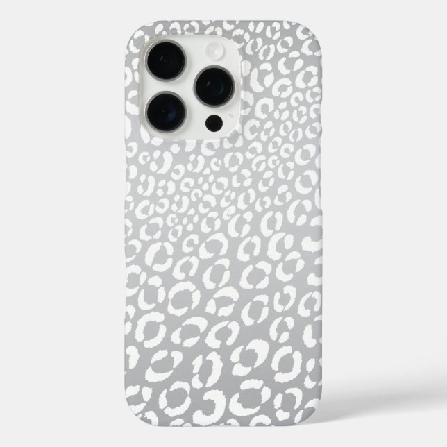 Moderne silberne Leoparden zeichnen sich durch ein iPhone 16 Pro Hülle (Rückseite)