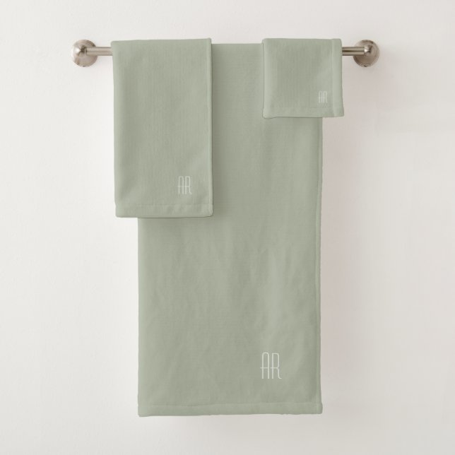 moderne silberne Salbei Badhandtuch Set (Insitu)