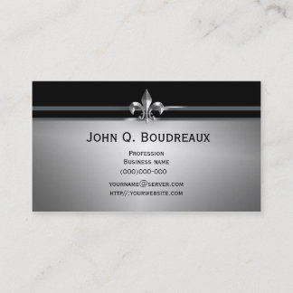 Moderne silberne schwarze Lilie Visitenkarte