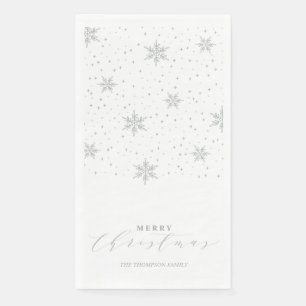 Moderne silberne Weihnachtsfeier Servietten