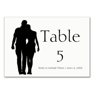 Moderne Silhouette - 3x5 Tischkarte Tischnummer