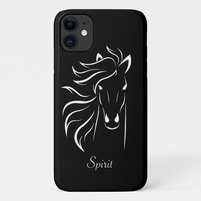 Moderne Silhouette-Bilderkunst auf schwarz Case-Mate iPhone Hülle (Rückseite)