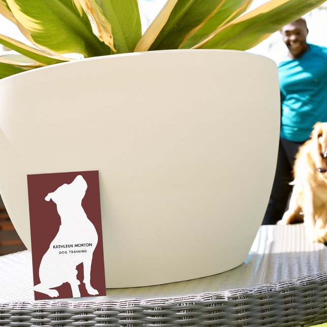 Moderne Silhouette Dog Trainer Visitenkarte (Modern Silhouette Dog Trainer Business Card)
