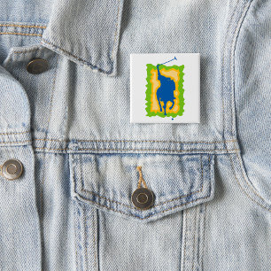 Moderne Silhouette eines Polo-Spielers auf dem Pfe Button
