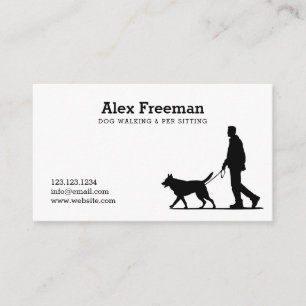 Moderne Silhouette für Schwarz-Weiß-Hunde Visitenkarte
