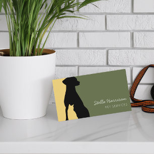 Moderne Silhouette Hund Katze Haustier-Service Visitenkarte