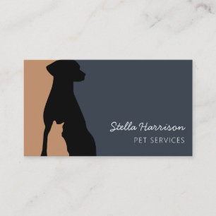 Moderne Silhouette Hund Katze Haustierbetreuung Visitenkarte