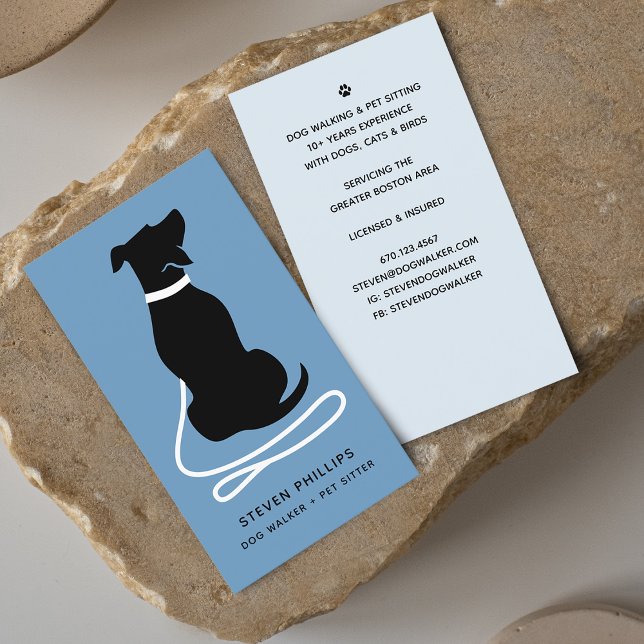 Moderne Silhouette Hunde laufen Hund sitzen Visitenkarte (Modern Silhouette Dog Walking Dog Sitting Business Card)