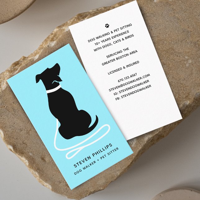 Moderne Silhouette Hunde laufen Hund sitzen Visitenkarte (Modern Silhouette Dog Walking Dog Sitting Business Card)