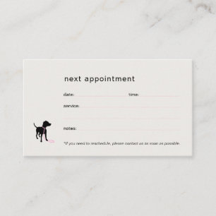 Moderne Silhouette Hundeausführer Pet Sitting Terminkarte