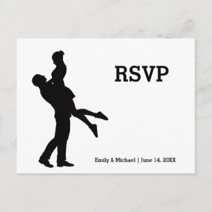Moderne Silhouette Paar - RSVP Postkarte