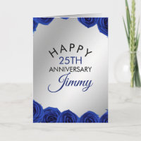 Moderne Silver Blue Rose Husband 25 Jahre Jubiläum