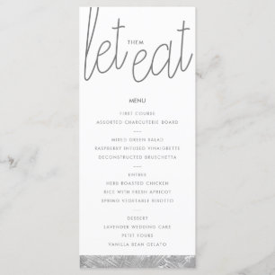 Moderne Silver Brush Stroke Custom Menu Card Menükarte