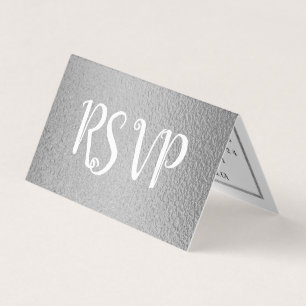 Moderne Silver Foil Calendar RSVP Card Visitenkarten