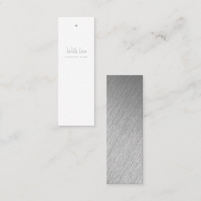 Moderne Silver Foil Script-Geschenktasten Mini Visitenkarte (Vorne/Hinten)