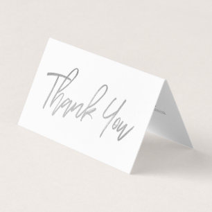 Moderne Silver Foil Script Hochzeit Danke Karte