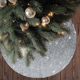 Moderne Silver Glitzer Glitzern Polyester Weihnachtsbaumdecke