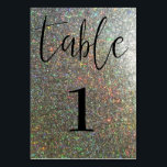 Moderne Silver Glitzer Table Card Tischnummer<br><div class="desc">Stylen Sie Ihre Hochzeit oder Ihr Party Empfang mit dieser modernen schicken silbernen Glitzer-Tischkarte.</div>