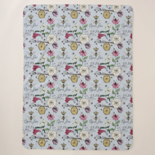 Moderne Silver Mist Queen Bee Royal Crown Floral Sherpadecke